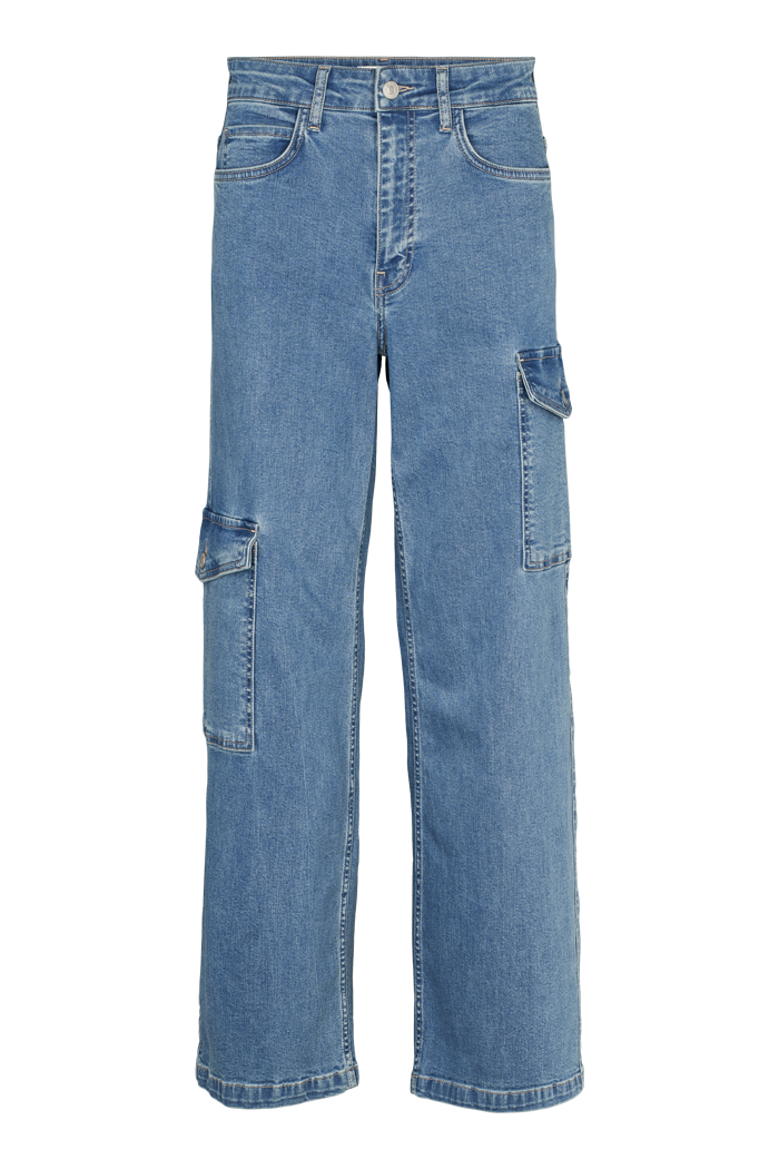 Basic Apparel Enya Cargo Pants Jeans 374 Denim Blue